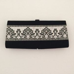 Vintage 1960's Thai Silk Geometric Clutch